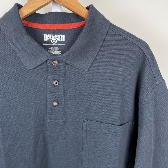 Duluth Trading Co Pocket Polo Shirt Short Sleeve‎ Charcoal Gray Mens Size Large - Picture 3 of 5